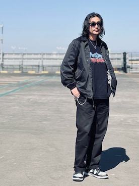 「schott（ショット）のアイテム（ナイロンジャケット）」を使った、まさきよさん（メンズ・176cm）の冬コーディネート