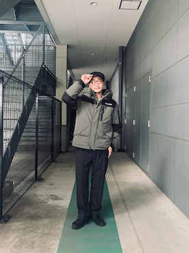 「schott（ショット）の【直営限定】Schott/ショット/MILITARY SLACKS/ミリタリースラックス（その他パンツ）」を使った、まさきよさん（メンズ・176cm）の秋コーディネート