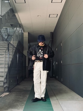 「schott（ショット）のアイテム（ブルゾン）」を使った、まさきよさん（メンズ・176cm）の秋コーディネート