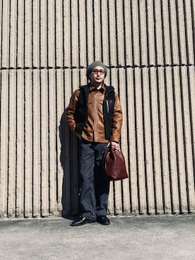 「schott（ショット）のアイテム（その他アウター）」を使った、まさきよさん（メンズ・176cm）の冬コーディネート