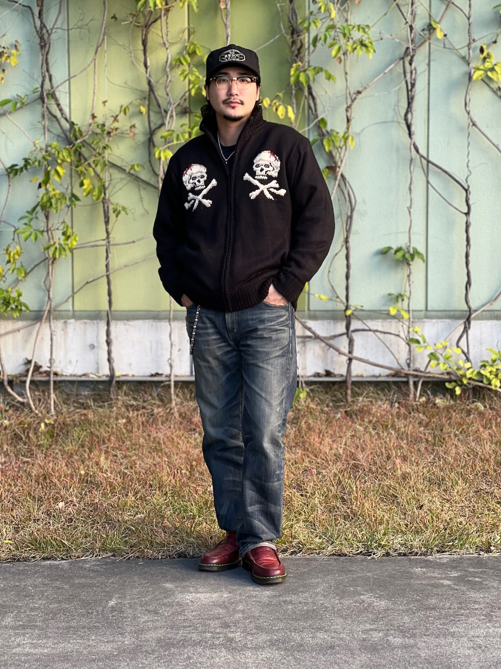 Schott/ショット/SKULL DRIVERS KNBIT/スカルドライバーズニットを使っ