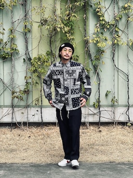 「schott（ショット）の【直営限定】Schott/ショット/MILITARY SLACKS/ミリタリースラックス（その他パンツ）」を使った、まさきよさん（メンズ・176cm）の春コーディネート