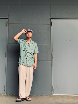 「schott（ショット）のアイテム（シューズ）」を使った、まさきよさん（メンズ・176cm）の夏コーディネート