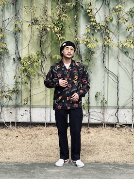 「schott（ショット）の【直営限定】Schott/ショット/MILITARY SLACKS/ミリタリースラックス（その他パンツ）」を使った、まさきよさん（メンズ・176cm）の春コーディネート