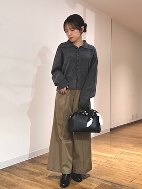 「アイテム（ボストンバッグ）」を使った、wakanaさん（レディース・158cm）の秋コーディネート