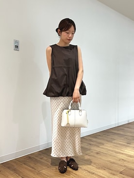 「SENSE OF PLACE by URBAN RESEARCH(センスオブプレイスバイアーバンリサーチ)のショルダータックバルーンブラウス(シャツ/ブラウス、ブラウン系)」を使った、wakanaさん(レディース・158cm)の春コーディネート