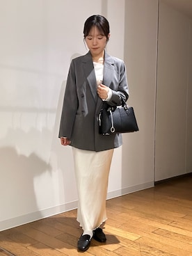 「アイテム（その他アウター、グレー系）」を使った、wakanaさん（レディース・158cm）の秋コーディネート