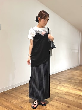 「SENSE OF PLACE by URBAN RESEARCH(センスオブプレイスバイアーバンリサーチ)の『別注』MARILYNMONROE×SENSE OF PLACE グラフィックTシャツ(Tシャツ/カットソー、その他)」を使った、wakanaさん(レディース・158cm)の春コーディネート