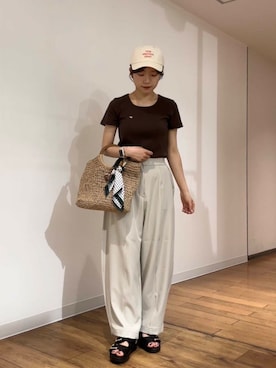 「アイテム（バンダナ/スカーフ）」を使った、wakanaさん（レディース・158cm）の夏コーディネート