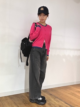 「アイテム（キャップ）」を使った、wakanaさん（レディース・158cm）の秋コーディネート
