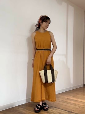 「アイテム（バンダナ/スカーフ）」を使った、wakanaさん（レディース・158cm）の夏コーディネート