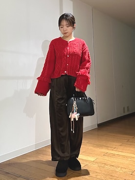 「アイテム（ボストンバッグ）」を使った、wakanaさん（レディース・158cm）の秋コーディネート