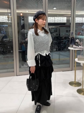 「SMELLY（スメリー）のアイテム（ハンチング/ベレー帽）」を使った、wakanaさん（レディース・158cm）の春コーディネート