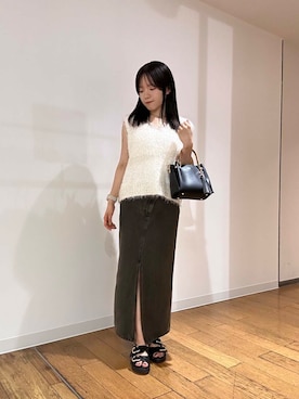 「スカートコーデ」｜「アイテム（ベスト）」を使った、wakanaさん（レディース・158cm）の夏コーディネート