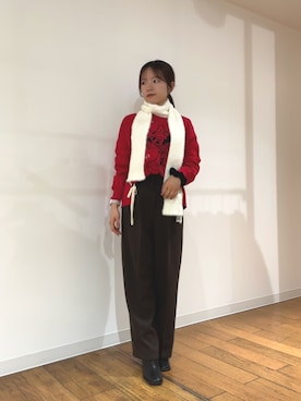 「アイテム（マフラー）」を使った、wakanaさん（レディース・158cm）の秋コーディネート