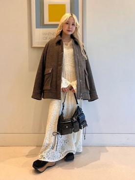 「Ray BEAMS（レイビームス）のアイテム（ブルゾン）」を使った、Ray BEAMSさん（レディース・152cm）の秋コーディネート