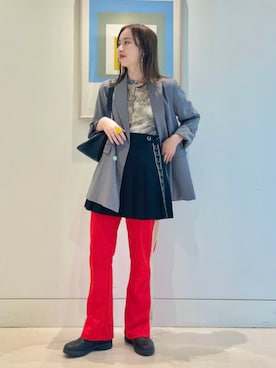 「ジャージーパンツ」｜「アイテム（ジャケット/アウター）」を使った、Ray BEAMSさん（レディース・161cm）の春コーディネート