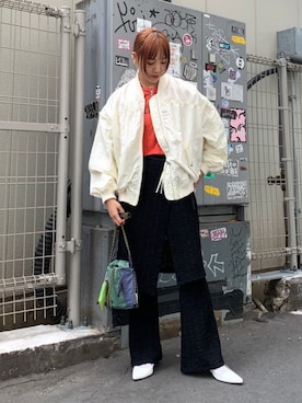 「Ray BEAMS（レイビームス）のアイテム（ブルゾン）」を使った、Ray BEAMSさん（レディース・163cm）の夏コーディネート