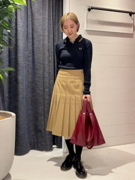 「アイテム（ポロシャツ）」を使った、Ray BEAMSさん（レディース・156cm）の秋コーディネート