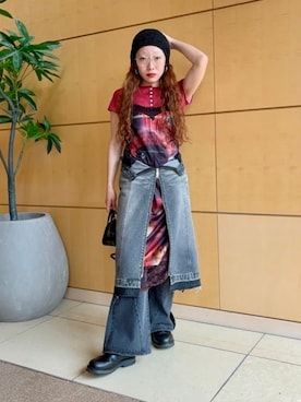 「NOEYEDIA（ノーアイディア）のnoeyedia / メガネ "NE-470"（メガネ、その他）」を使った、Ray BEAMSさん（レディース・163cm）の春コーディネート