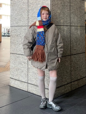 「アイテム（ダウンジャケット/コート）」を使った、Ray BEAMSさん（レディース・158cm）の秋コーディネート