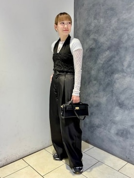 「Ray BEAMS（レイビームス）のJW PEI / Bria Structured Bag（トートバッグ、ブラック系）」を使った、Ray BEAMSさん（レディース・163cm）の春コーディネート