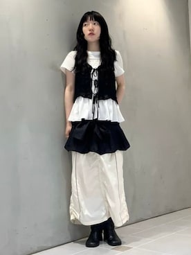 「Ray BEAMS（レイビームス）のアイテム（スカート）」を使った、Ray BEAMSさん（レディース・156cm）の夏コーディネート