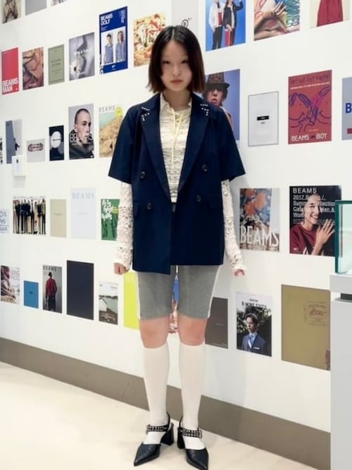 Ray BEAMS パンツ サイド レース バイカー パンツ「手洗い可