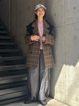 「アイテム（キャップ）」を使った、Ray BEAMSさん（レディース・163cm）の秋コーディネート