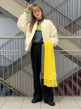 「Ray BEAMS（レイビームス）のアイテム（MA-1）」を使った、Ray BEAMSさん（レディース・160cm）の秋コーディネート