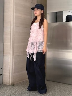 「アイテム（チノパンツ、ブルー系）」を使った、Ray BEAMSさん（レディース・158cm）の夏コーディネート
