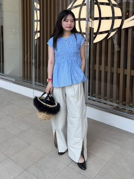 「Ray BEAMS（レイビームス）のアイテム（その他パンツ）」を使った、Ray BEAMSさん（レディース・159cm）の夏コーディネート