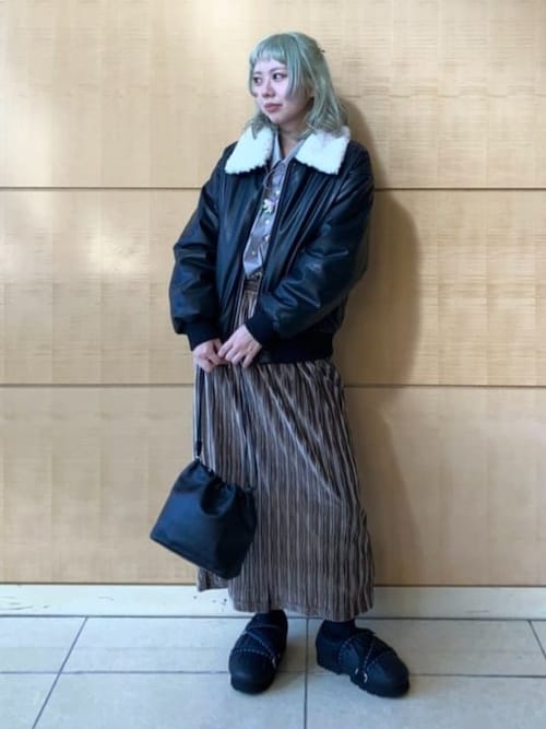 セール】フェイクレザー ナカワタボマー ブルゾン（ブルゾン）｜Ray