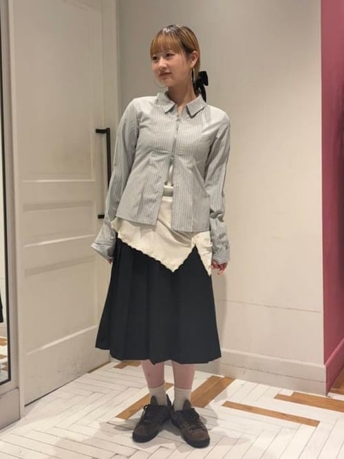 【洋服】フレッドペリー　プリーツスカート　白　膝丈 FRED PERRY フレッドペリー プリーツスカート TIPPED PLEATED