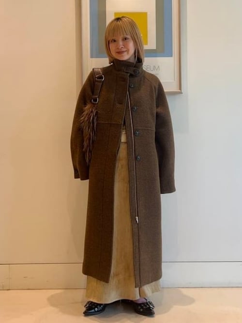 Ray BEAMS コート アウター スタンドカラー シングル レディース