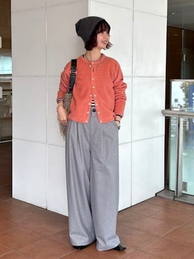 「アイテム（トートバッグ）」を使った、Ray BEAMSさん（レディース・163cm）の秋コーディネート