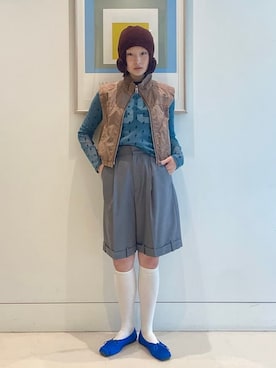 「アイテム（ニットキャップ/ビーニー）」を使った、Ray BEAMSさん（レディース・163cm）の夏コーディネート