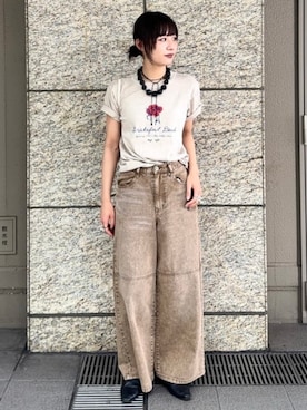 「Ray BEAMS（レイビームス）のスタッズ コード ネックレス（ネックレス、ブラック系）」を使った、Ray BEAMSさん（レディース・159cm）の夏コーディネート