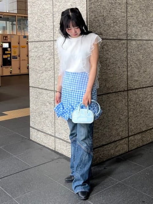 セール】sister jane / Lavender Gingham Mini Skirt（スカート