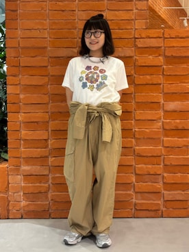 「Ray BEAMS（レイビームス）の【別注】GOOD ROCK SPEED / Music Tシャツ（Tシャツ/カットソー、ホワイト系）」を使った、Ray BEAMSさん（レディース・159cm）の夏コーディネート