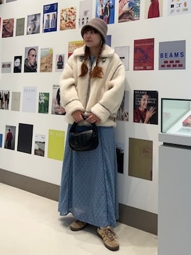 「Ray BEAMS（レイビームス）のアイテム（ブルゾン）」を使った、Ray BEAMSさん（レディース・162cm）の冬コーディネート