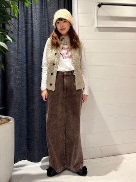 「アイテム（ベスト）」を使った、Ray BEAMSさん（レディース・158cm）の秋コーディネート