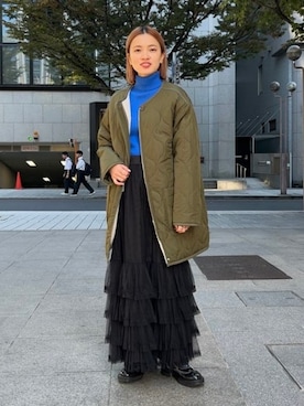 「Ray BEAMS（レイビームス）のアイテム（その他アウター）」を使った、Ray BEAMSさん（レディース・158cm）の冬コーディネート