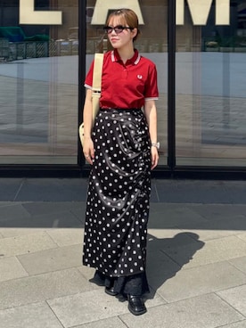 「FRED PERRY（フレッドペリー）のアイテム」を使った、Ray BEAMSさん（レディース・158cm）の春コーディネート