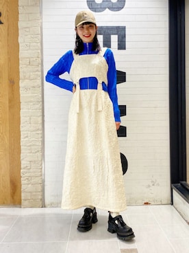 「woadblue（ウォードブルー）のアイテム（キャップ）」を使った、Ray BEAMSさん（レディース・164cm）の春コーディネート