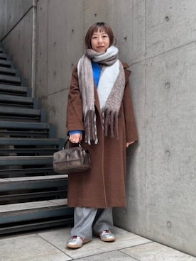 「アイテム（マフラー）」を使った、Ray BEAMSさん（レディース・153cm）の秋コーディネート