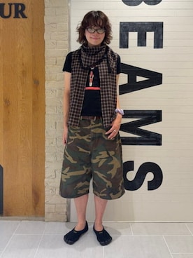 「Ray BEAMS（レイビームス）のJENNIE / Ruby T-shirt（Tシャツ/カットソー、ブラック系）」を使った、Ray BEAMSさん（レディース・159cm）の夏コーディネート