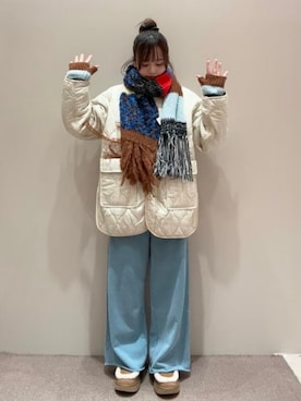 「アイテム（手袋）」を使った、Ray BEAMSさん（レディース・158cm）の秋コーディネート