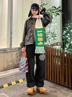 「Ray BEAMS（レイビームス）のアイテム（ブルゾン）」を使った、Ray BEAMSさん（レディース・164cm）の冬コーディネート