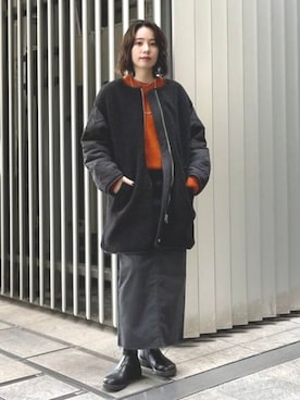 「Ray BEAMS（レイビームス）のアイテム（その他アウター）」を使った、Ray BEAMSさん（レディース・162cm）の冬コーディネート